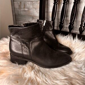 Franco Sarto Black Leather Ankle Boots 7.5